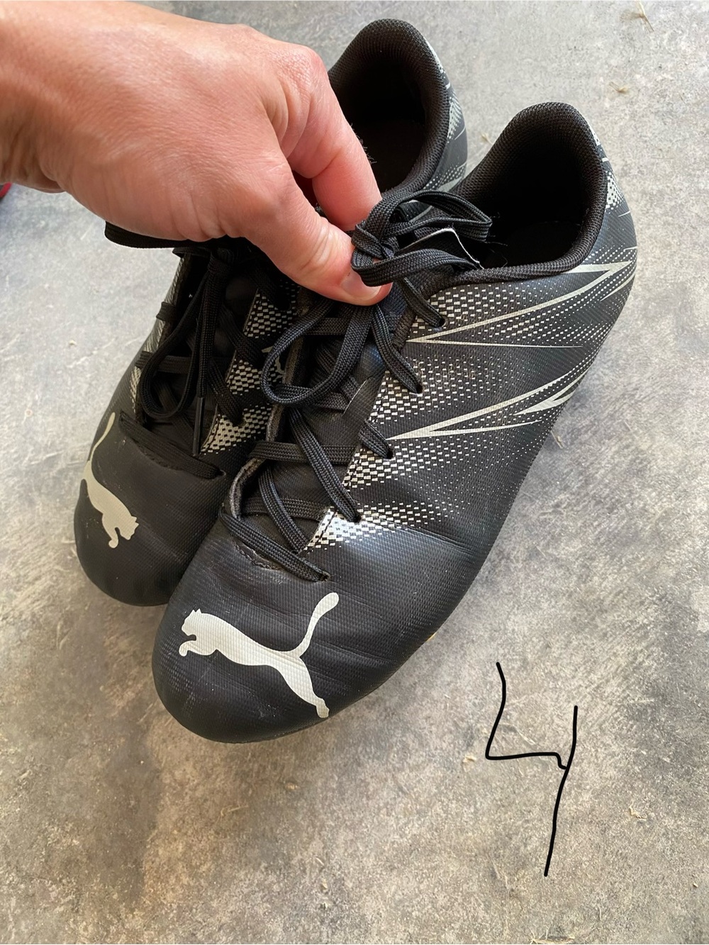 Puma Black and White Soccer Cleats